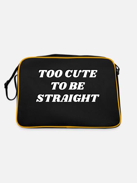 Too cute to be straight - LGBTQ funny joke humour - Retro Bag - black/gold - Back