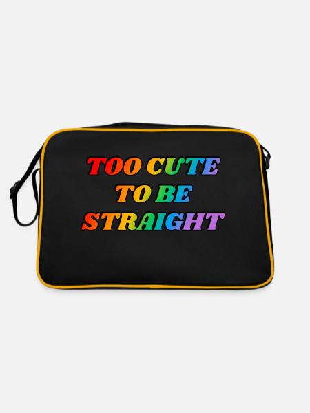 Trop mignon pour être hétéro - LGBTQ humour drôle - Sac Retro - noir/or - Dos