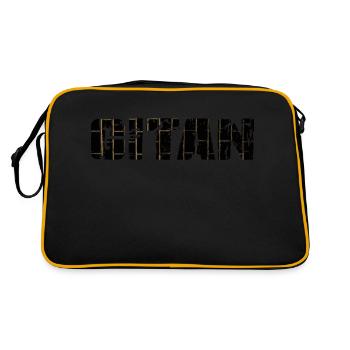 Gitan Grunge motif brique brun - Sac Retro - noir/or - Dos