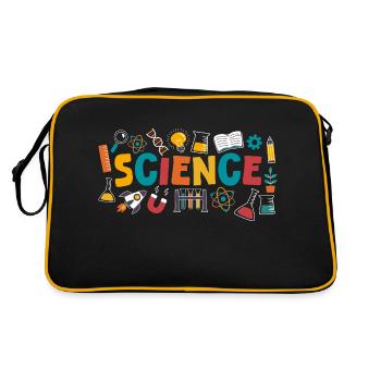 Science Technology Teacher STEM Educator - Retro Tasche - Schwarz/Gold - Hinten