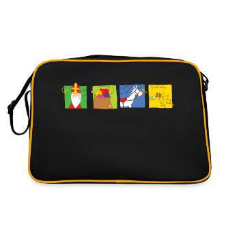 Sinterklaas vier op rij - Retro Bag - black/gold - Back
