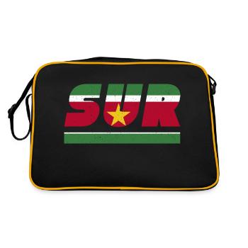Bannière drapeau Suriname SUR - Sac Retro - noir/or - Dos