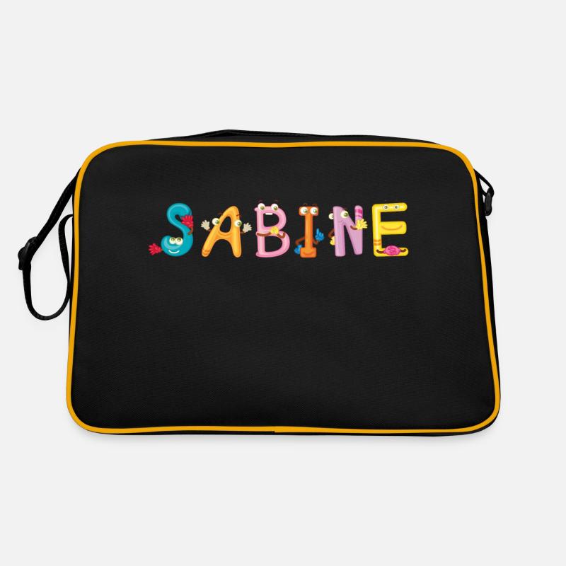 Sabine - Retro Tasche - Schwarz/Gold
