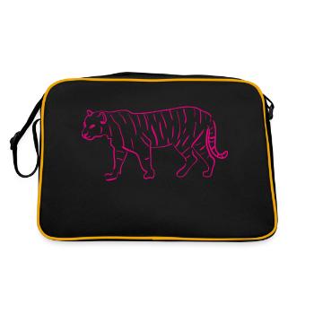 Tiger Line Art Line Drawing Gift - Retro Bag - black/gold - Back