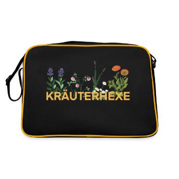 Kräuterhexe gelb - Retro Tasche - Schwarz/Gold - Hinten