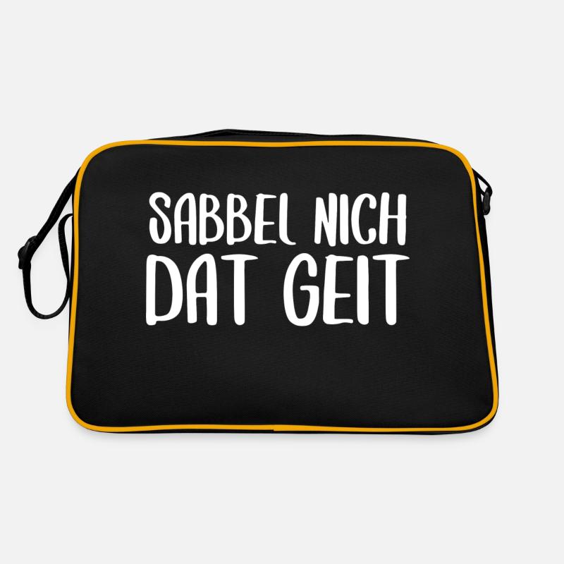 Sabbel nich dat geit Plattdeutsch Dialekt - Retro Tasche - Schwarz/Gold