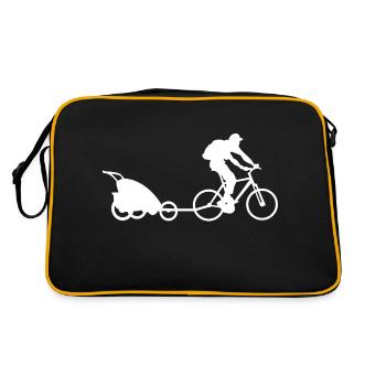 Bicycle Driver Papa Stroller Pendant Gift - Retro Bag - black/gold - Back
