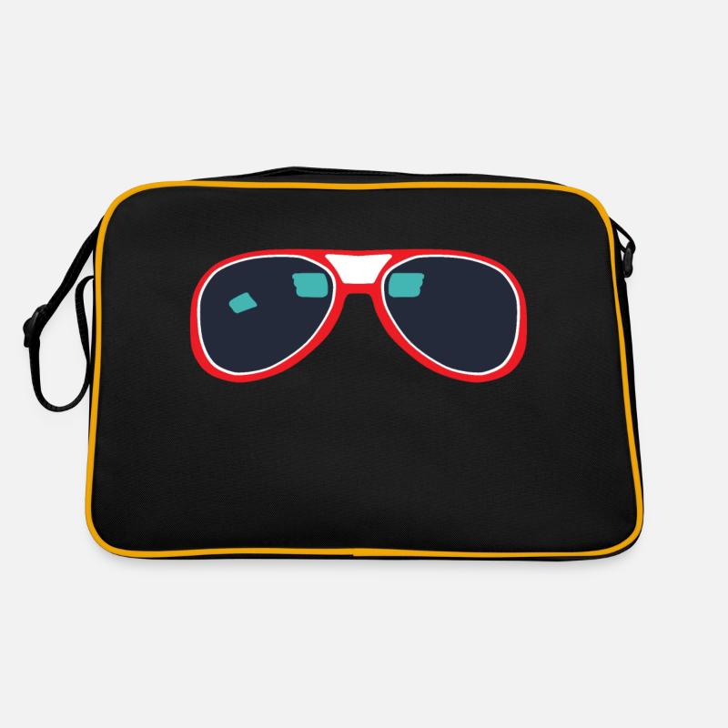 Sonnenbrille - Retro Tasche - Schwarz/Gold