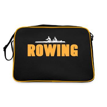 Rowing Cool Designs T-Shirt Present Gift - Retro Bag - black/gold - Back