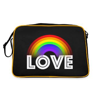 Amour, gay Rainbow Pride - Sac Retro - noir/or - Dos