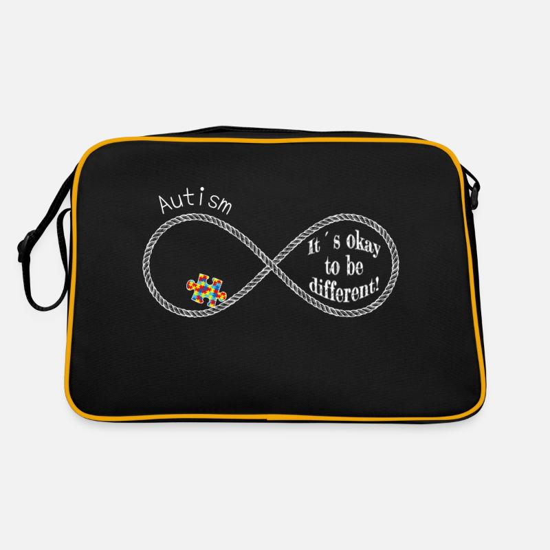 Autismus Bewusstsein - Infinity mit Puzzleteil Retro Tasche