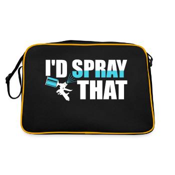 I'd Spray That Auto Body Painter Technician - Retro Tasche - Schwarz/Gold - Hinten