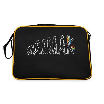 Evolution unicorn dabbing - Retro Bag - black/gold - Back