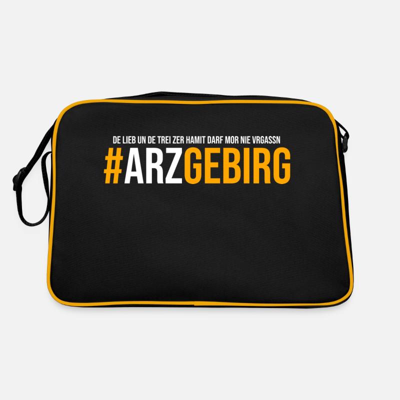 Arzgebirg liebe und treue - Retro Tasche - Schwarz/Gold