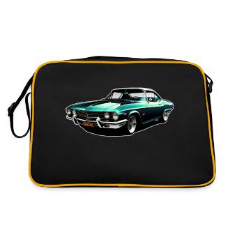 Motif de voiture classique de course vintage - Sac Retro - noir/or - Dos