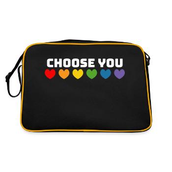 Les cœurs arc-en-ciel vous choisissent blanc - Sac Retro - noir/or - Dos