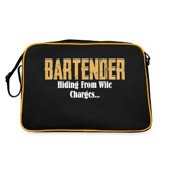 Le barman se cache de sa femme et accuse... Barbe de barman - Sac Retro - noir/or - Dos