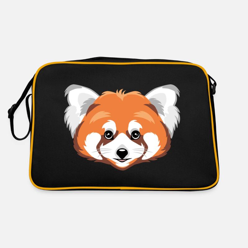 Red panda head Retro Bag