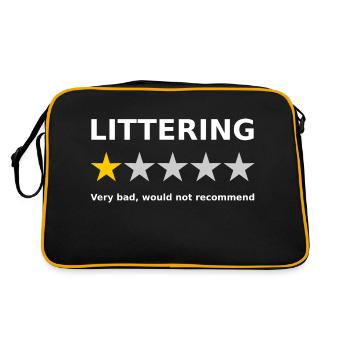 Gegen Anti Umweltverschmutzung 1 Stern Bewertung - Retro Tasche - Schwarz/Gold - Hinten
