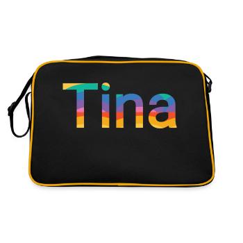 Name Tina in Rainbow Fatbe - Retro Bag - black/gold - Back
