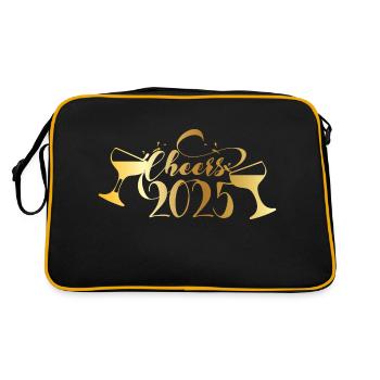 Cheers 2025 – Conception du réveillon du Nouvel An avec verre de - Sac Retro - noir/or - Dos