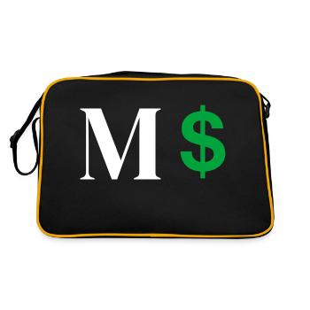 Lettre m dollar - Sac Retro - noir/or - Dos