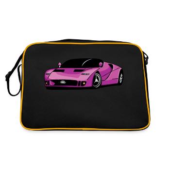 Purple sport car - Retro Bag - black/gold - Back