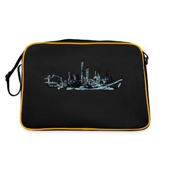Hamburg gezeichnet - Retro Tasche - Schwarz/Gold - Hinten