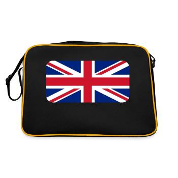 UK FLAG round corner 400 dpi - Retro Bag - black/gold - Back