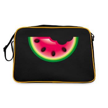 Smiley Watermelon - Retro Tasche - Schwarz/Gold - Hinten