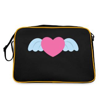 Heart with wings - Retro Bag - black/gold - Back