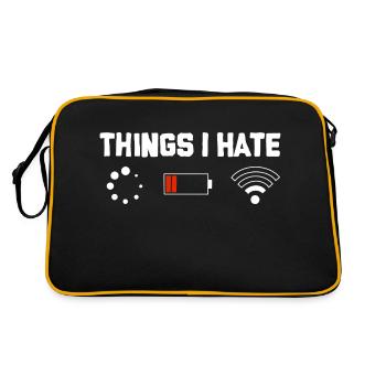 Things I Hate Wifi Batterie - Retro Tasche - Schwarz/Gold - Hinten