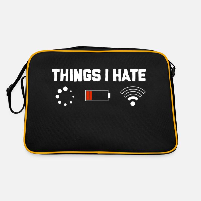 Things I Hate Wifi Batterie - Sac Retro - noir/or