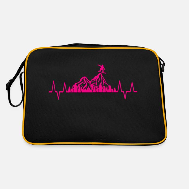 Snowboard Snowboarder - Retro Tasche - Schwarz/Gold