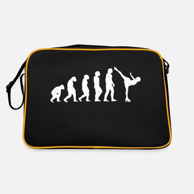 Eislauf Evolution Schlittschuh Entwicklung Winter Retro Tasche