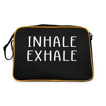 Inhale exhale quote - Retro Bag - black/gold - Back