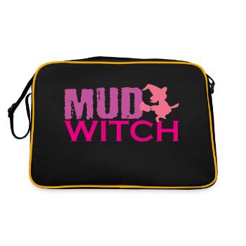 Muddy run shirt mud witch obstacle race ocr Team - Retro Tasche - Schwarz/Gold - Hinten