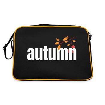 Leaf Autumn Tree Orange Fall Leaves Season - Retro Bag - black/gold - Back