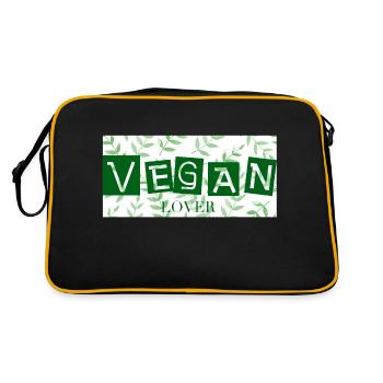 Vegan Lover - Veganism - Vegan - Retro Bag - black/gold - Back
