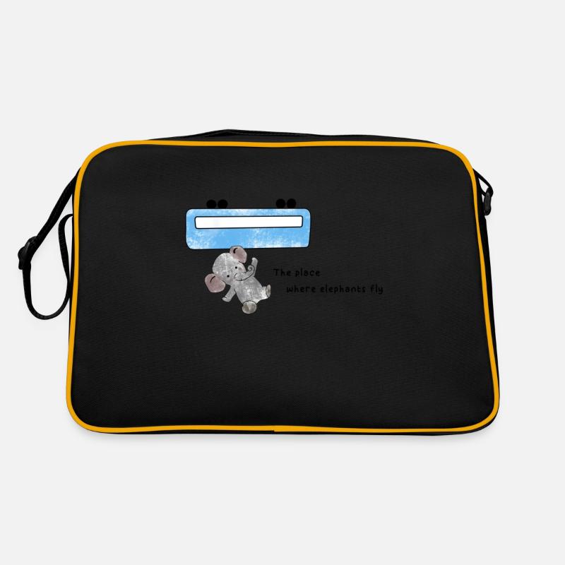 The place where elephants fly - Retro Tasche - Schwarz/Gold