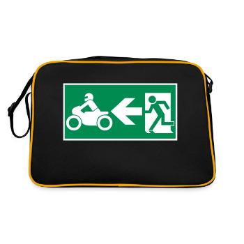 Emergency Exit Motorcycle Motocross Crossbike - Retro Bag - black/gold - Back