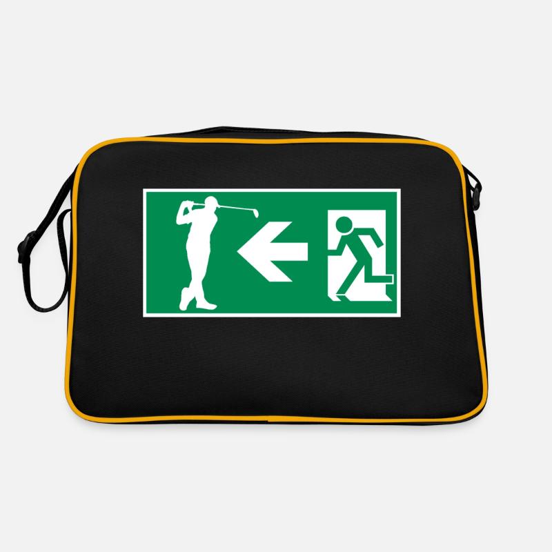 Emergency exit to golf course Golf Hobby Design Retro Bag