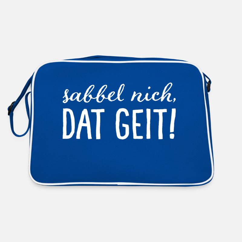 Sabbel nich, dat geit! Weiß Retro Tasche