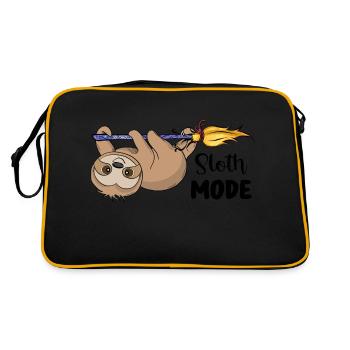 Sloth Mode - Retro Tasche - Schwarz/Gold - Hinten
