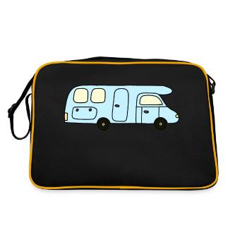 Camper light blue - Retro Bag - black/gold - Back