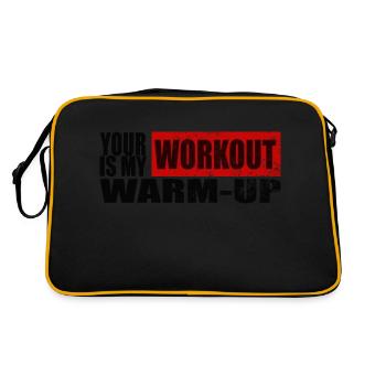 your workout is miy warmup T shirt Design - Retro Bag - black/gold - Back