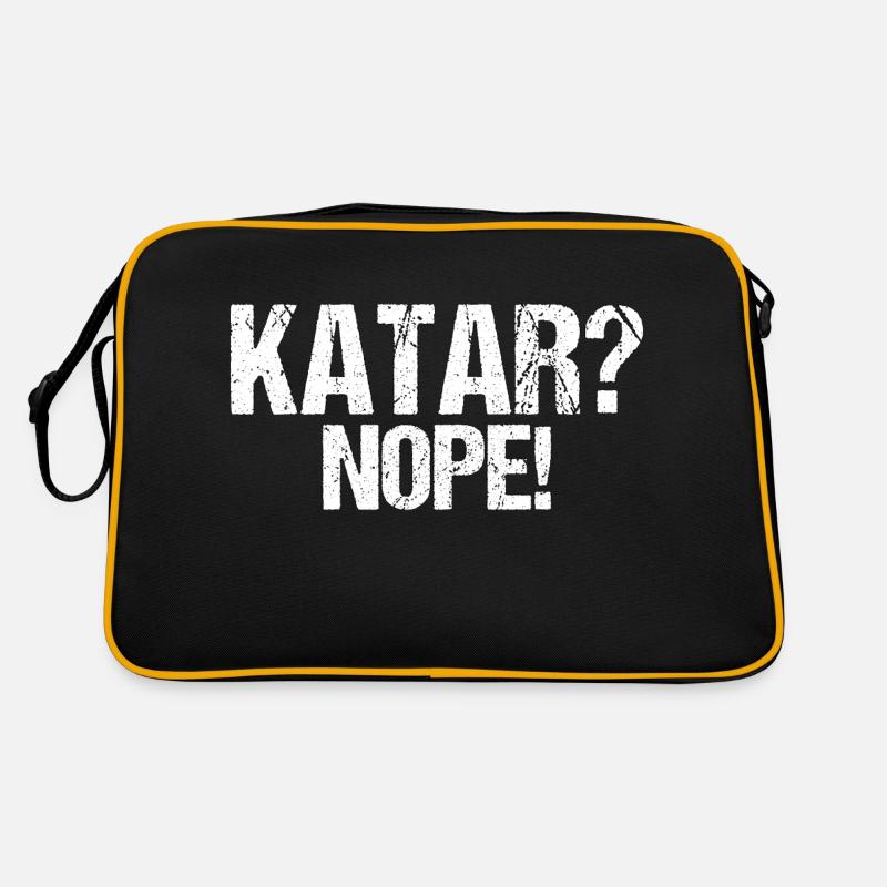 Katar nein Boykott Spruch Geschenk Retro Tasche