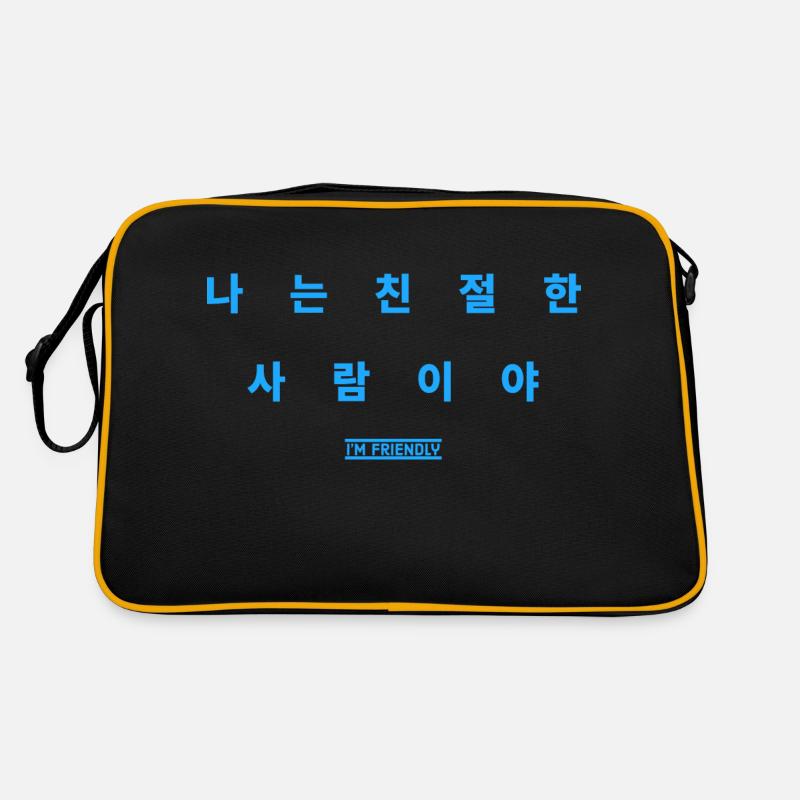 Koreanisch - Retro Tasche - Schwarz/Gold