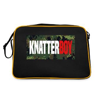Knatterboy Camo Lustig checker - Retro Tasche - Schwarz/Gold - Hinten