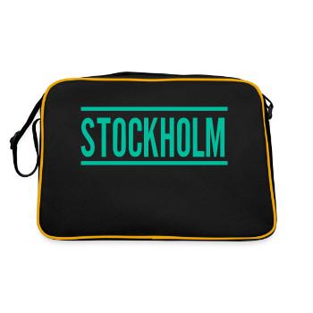 Stockholm - Retro Tasche - Schwarz/Gold - Hinten